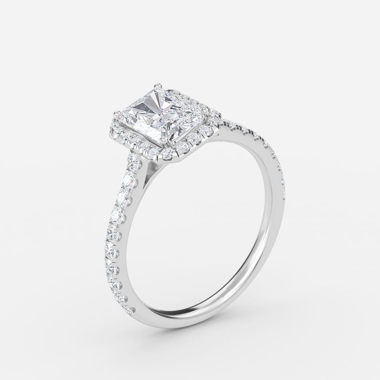 Radiant Halo Engagement Ring