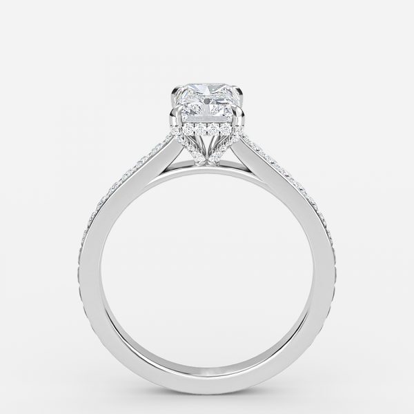 Radiant Hidden Halo Engagement Ring