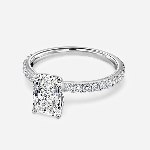 Radiant Hidden Halo Engagement Ring