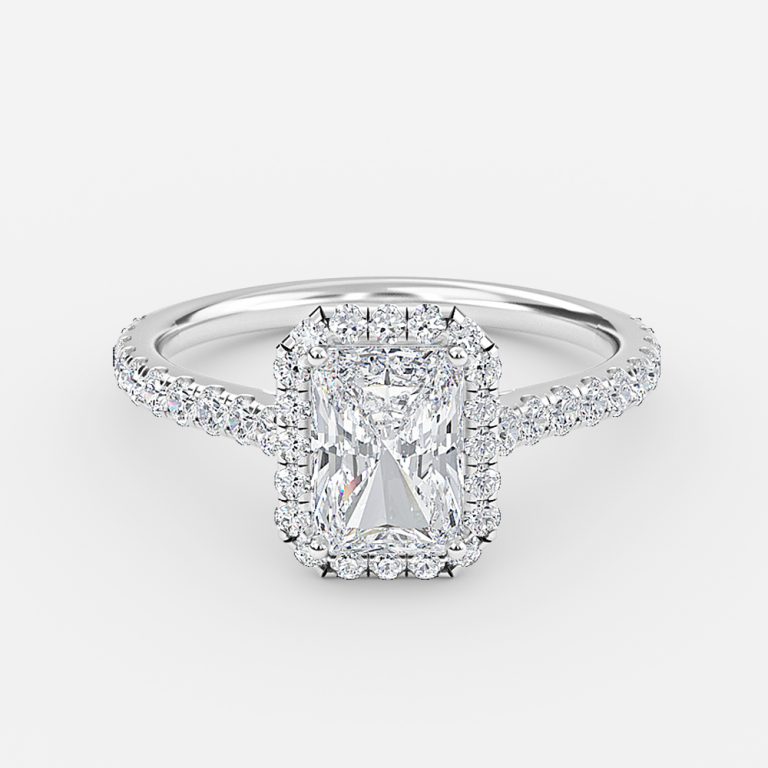 Radiant Halo Engagement Ring