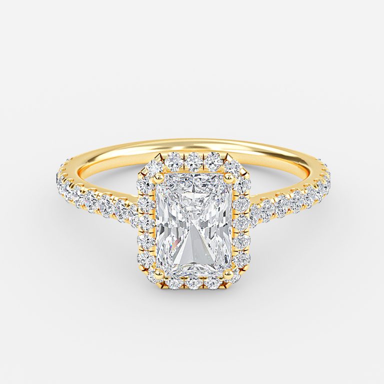 Radiant Halo Engagement Ring