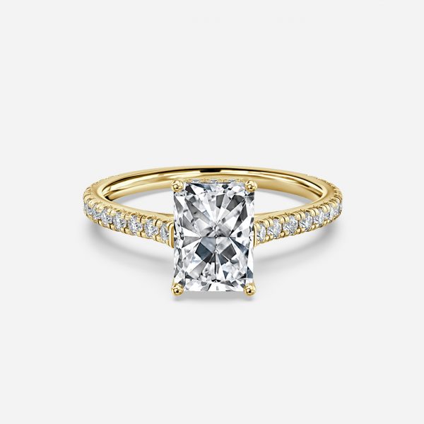 Radiant Hidden Halo Engagement Ring