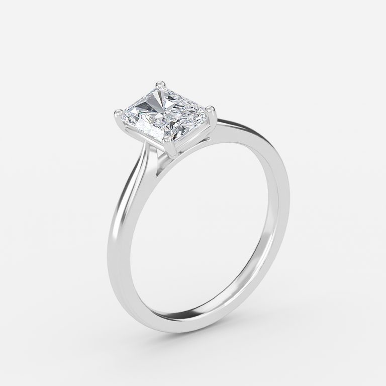 Plain Radiant Solitaire Engagement Ring