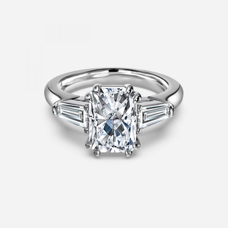 Radiant Three Stone Engagement Ring