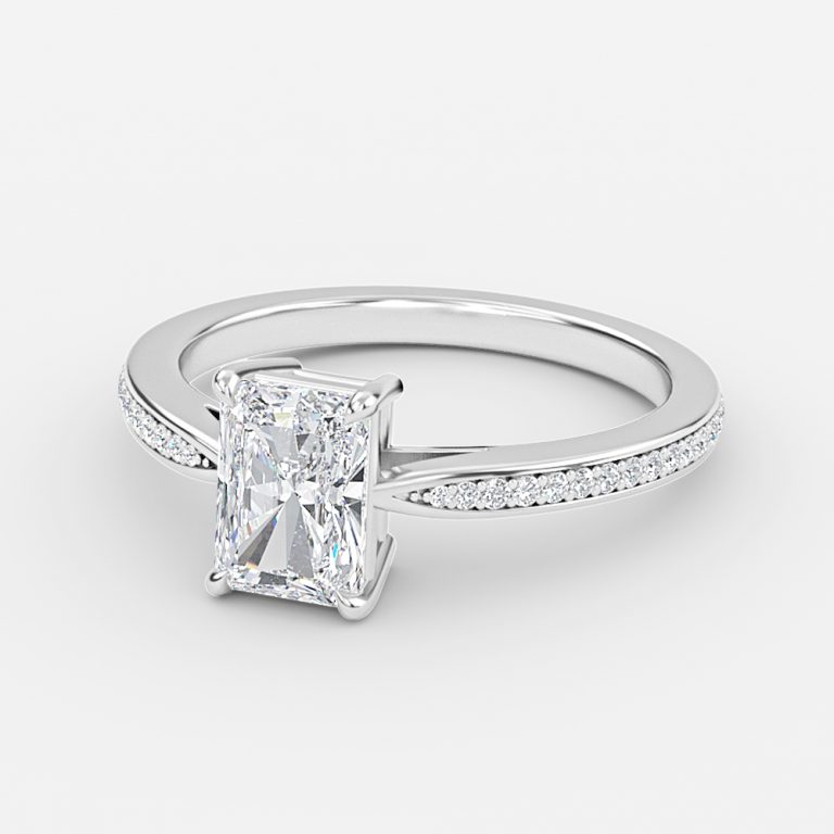 Radiant Diamond Band Engagement Ring
