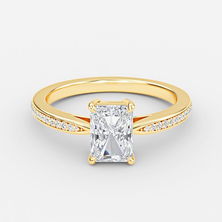 Radiant Diamond Band Engagement Ring