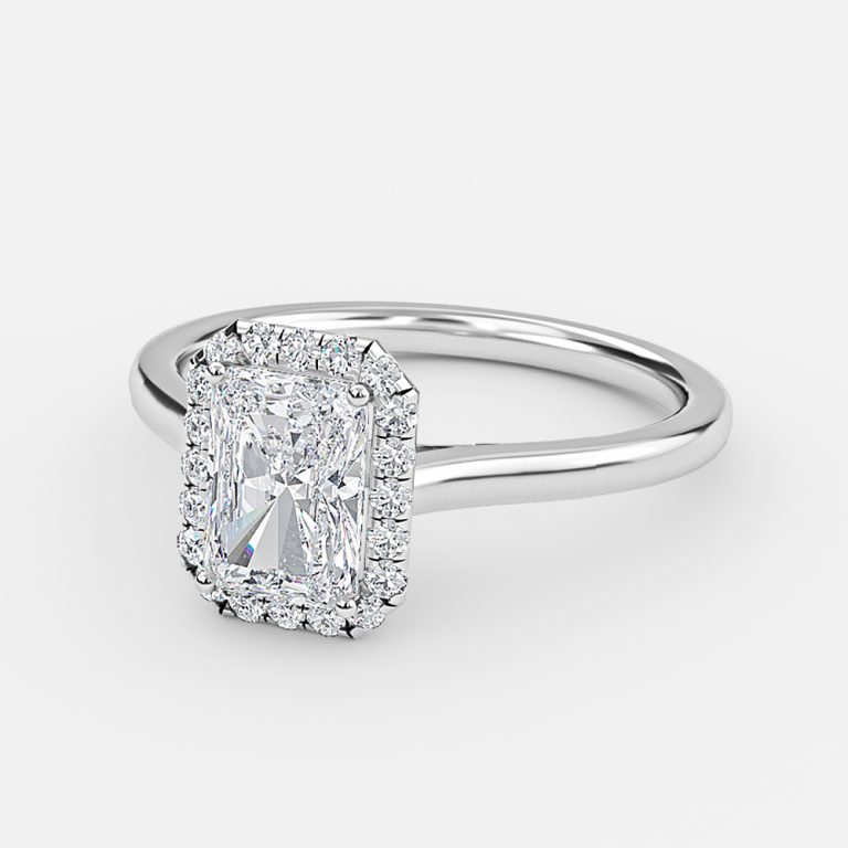 Radiant Halo Engagement Ring