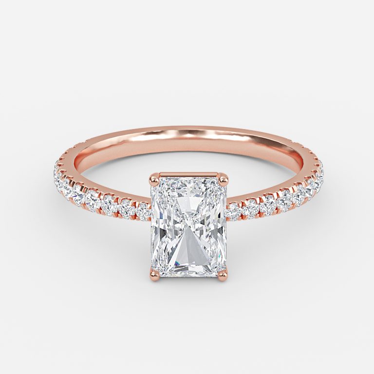 Radiant Diamond Band Engagement Ring