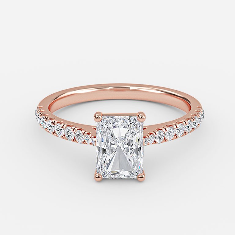 Radiant Diamond Band Engagement Ring