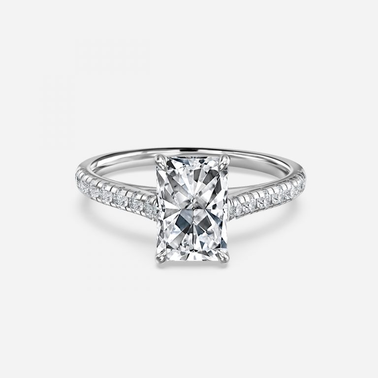 Radiant Diamond Band Engagement Ring