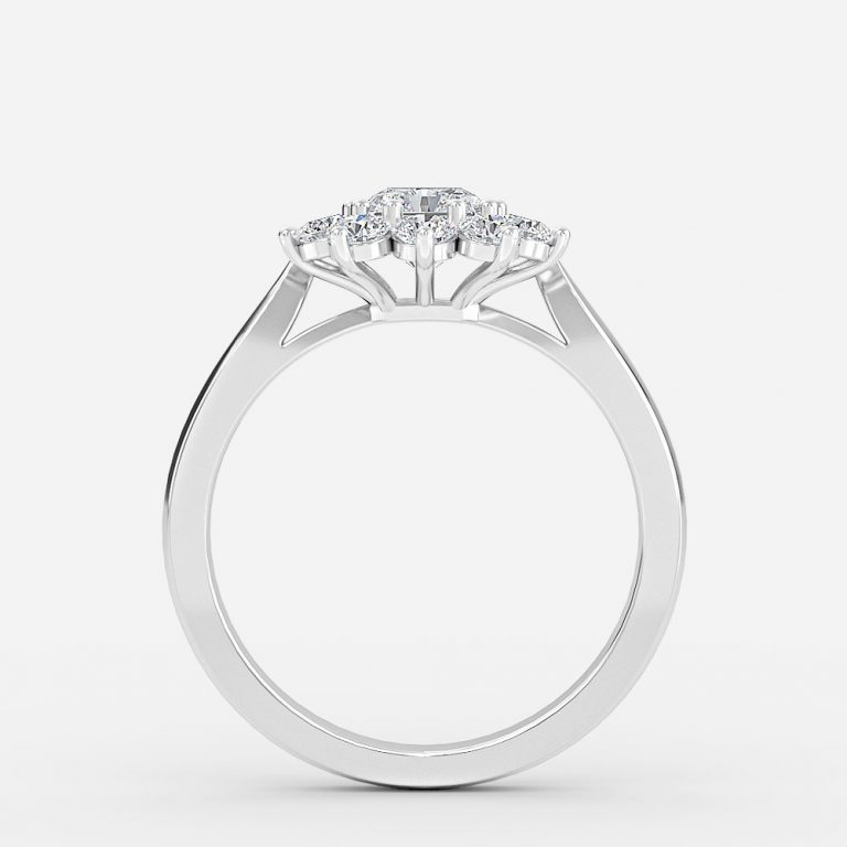 Radiant Cluster Engagement Ring