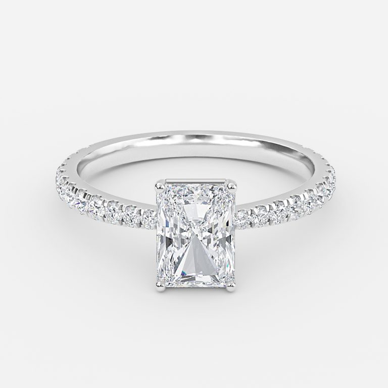 Radiant Diamond Band Engagement Ring