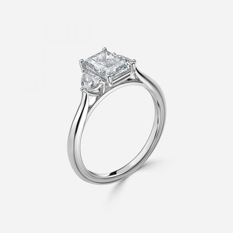 Radiant Three Stone Engagement Ring
