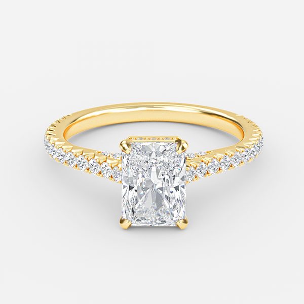 Radiant Hidden Halo Engagement Ring