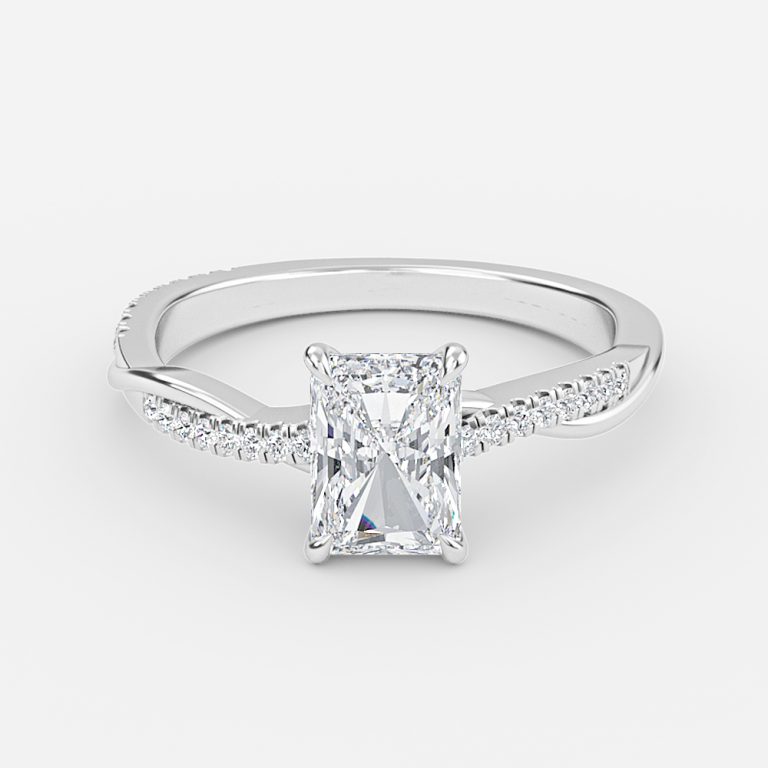 Radiant Diamond Band Engagement Ring
