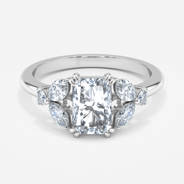 Radiant Three Stone Engagement Ring