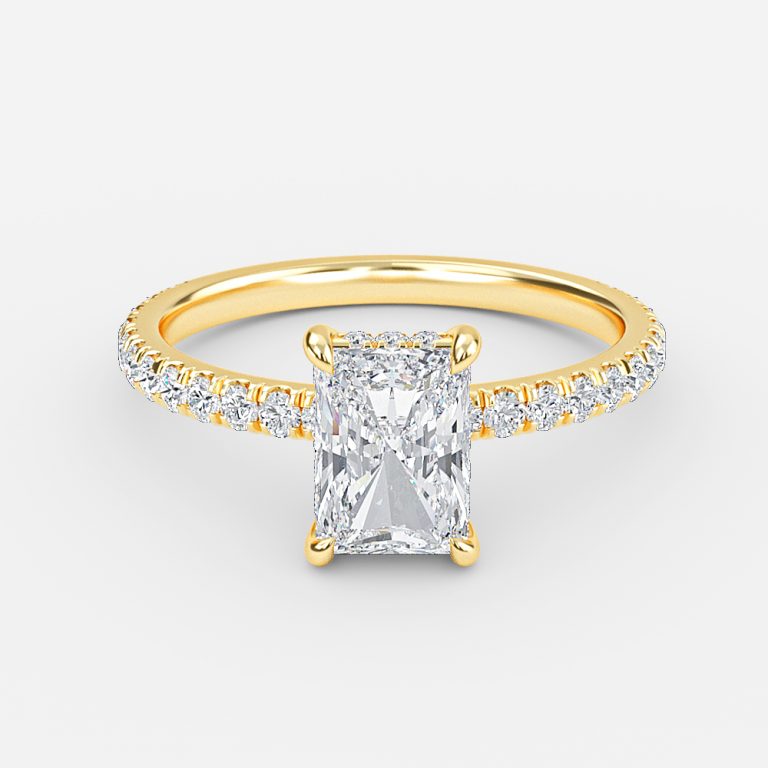 Radiant Hidden Halo Engagement Ring