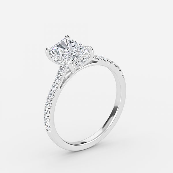 Radiant Hidden Halo Engagement Ring