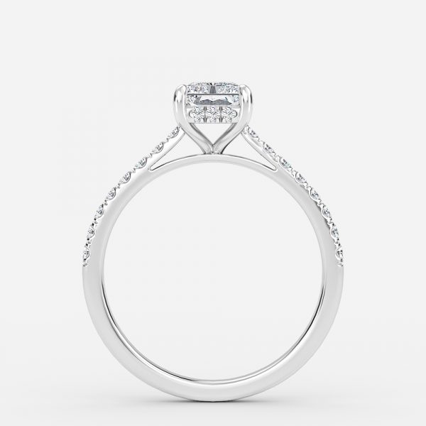 Radiant Hidden Halo Engagement Ring