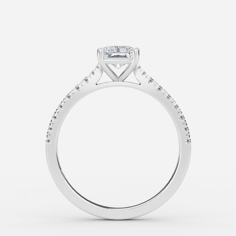 Radiant Diamond Band Engagement Ring
