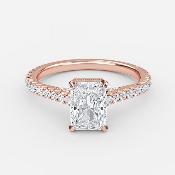 Radiant Hidden Halo Engagement Ring