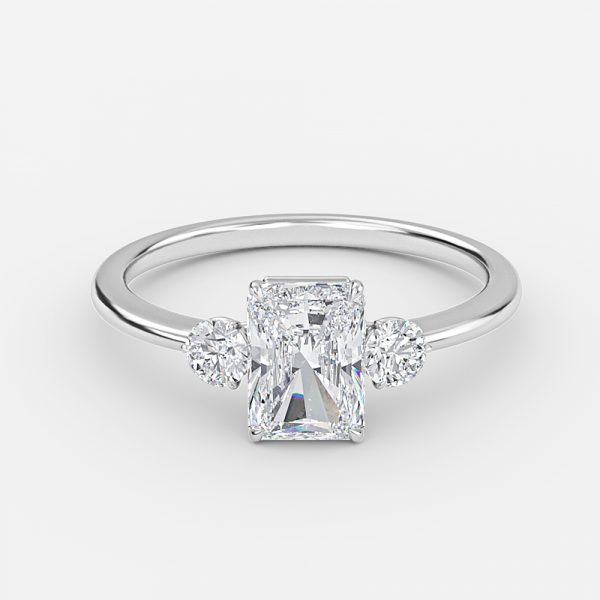 Radiant Three Stone Engagement Ring