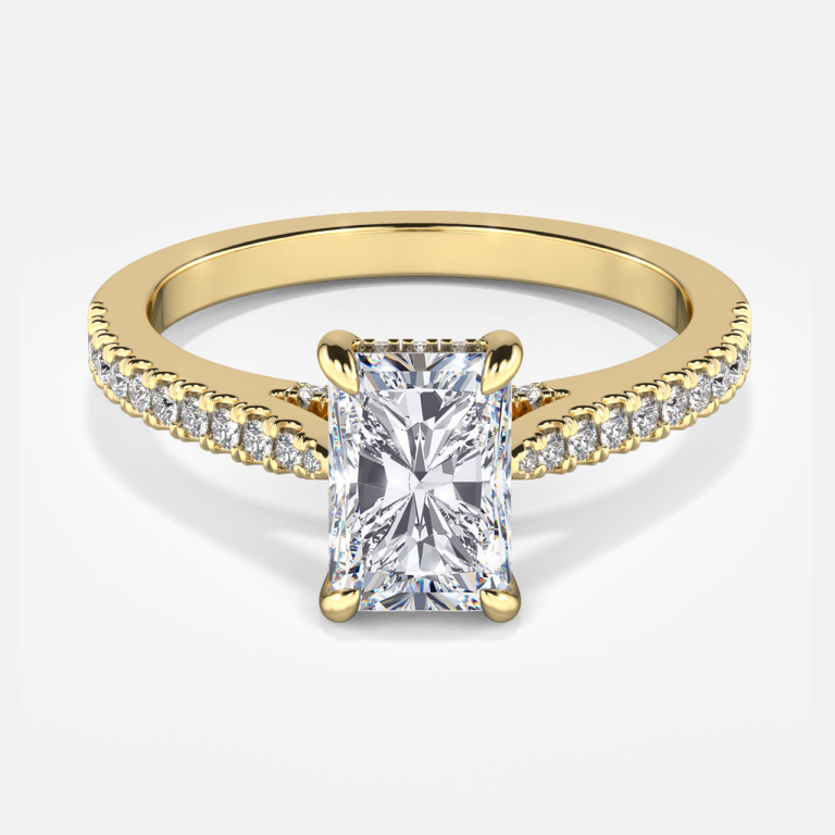 Radiant Hidden Halo Engagement Ring