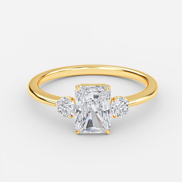 Radiant Three Stone Engagement Ring