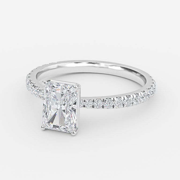 Radiant Diamond Band Engagement Ring