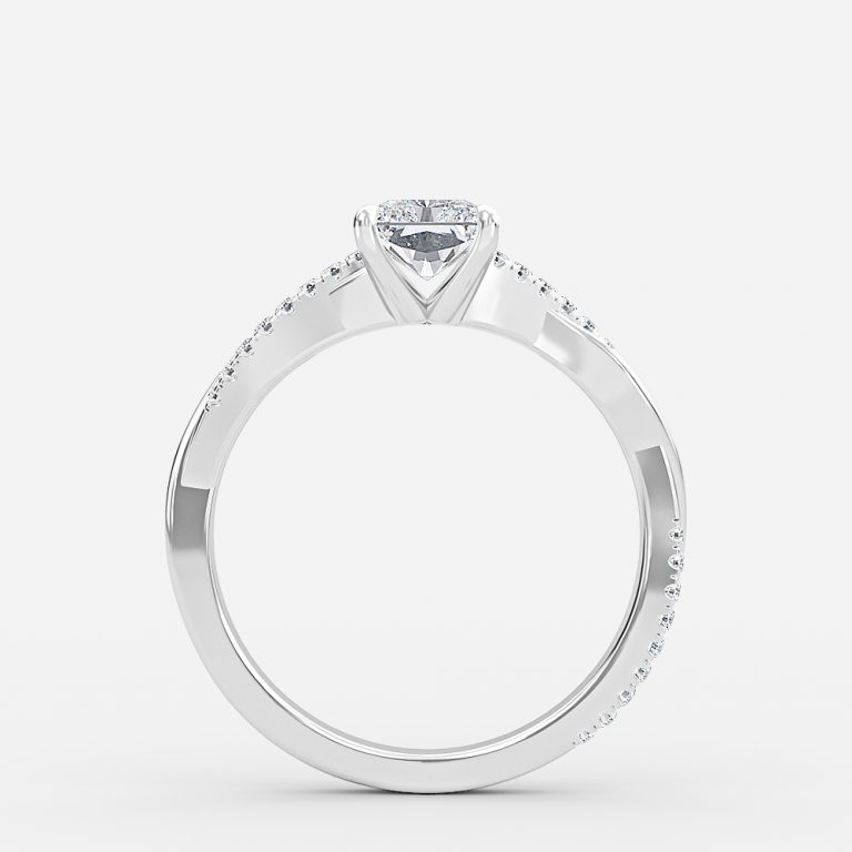 Radiant Diamond Band Engagement Ring