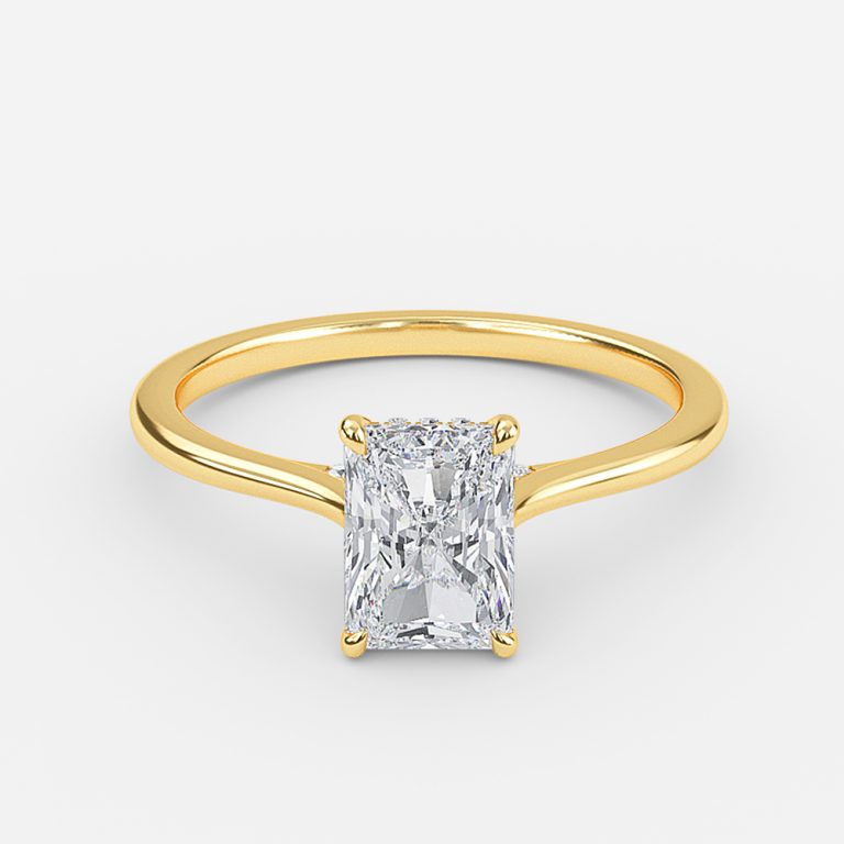 Radiant Hidden Halo Engagement Ring