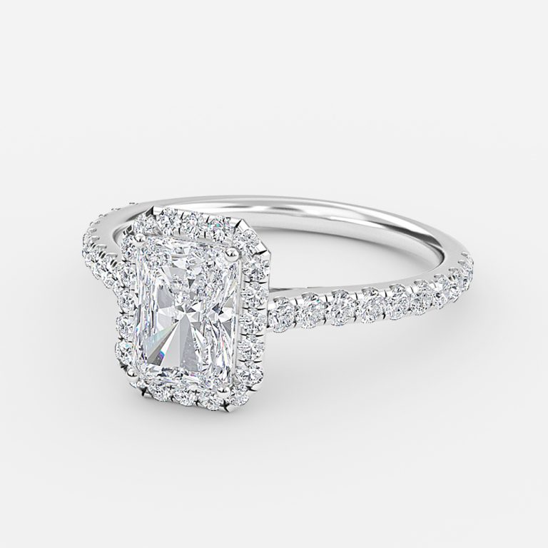 Radiant Halo Engagement Ring