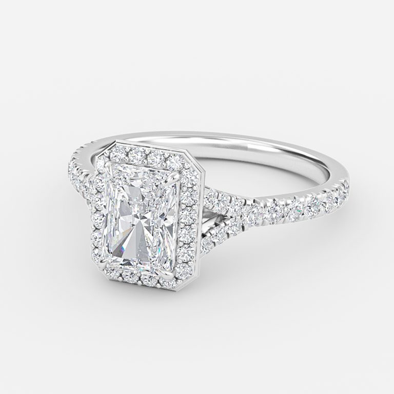 Radiant Halo Engagement Ring