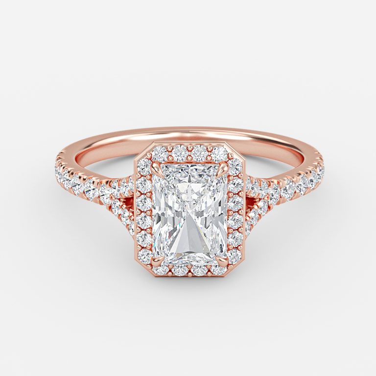 Radiant Halo Engagement Ring