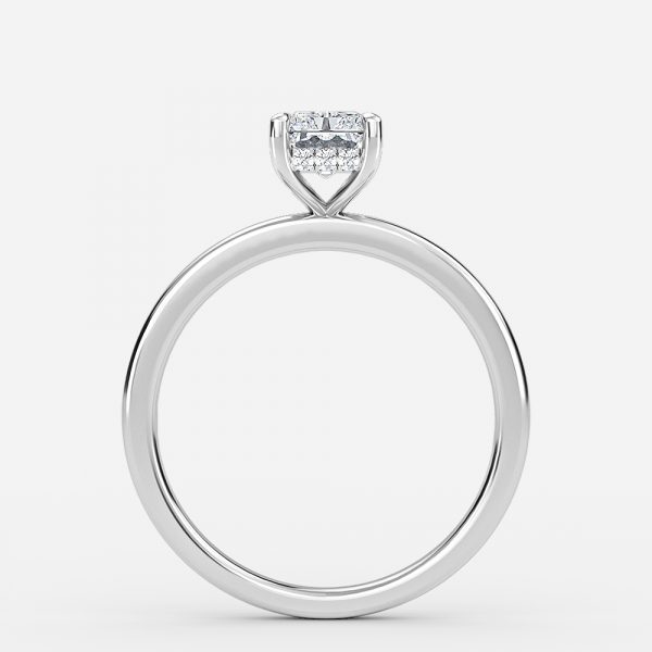 Radiant Hidden Halo Engagement Ring