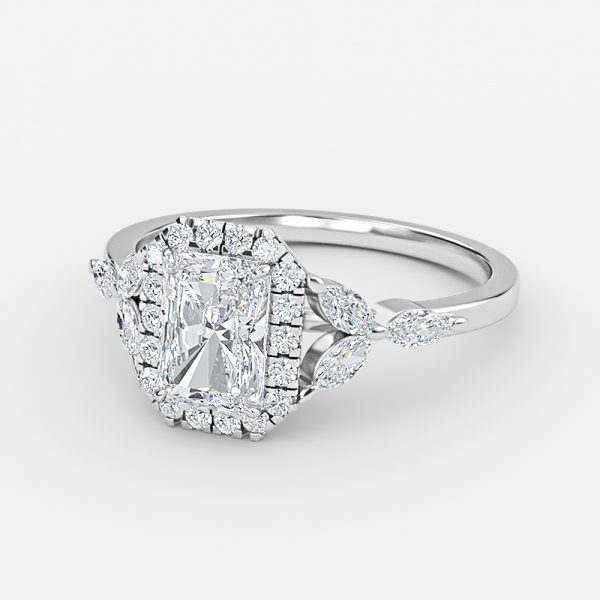 Radiant Halo Engagement Ring