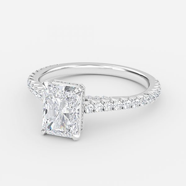 Radiant Hidden Halo Engagement Ring