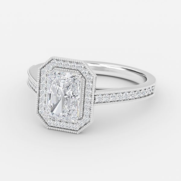 Radiant Halo Engagement Ring