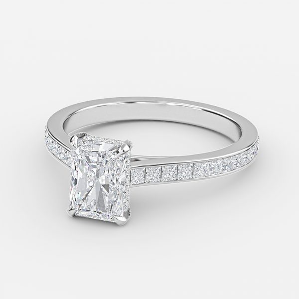 Radiant Hidden Halo Engagement Ring