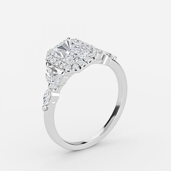 Radiant Halo Engagement Ring