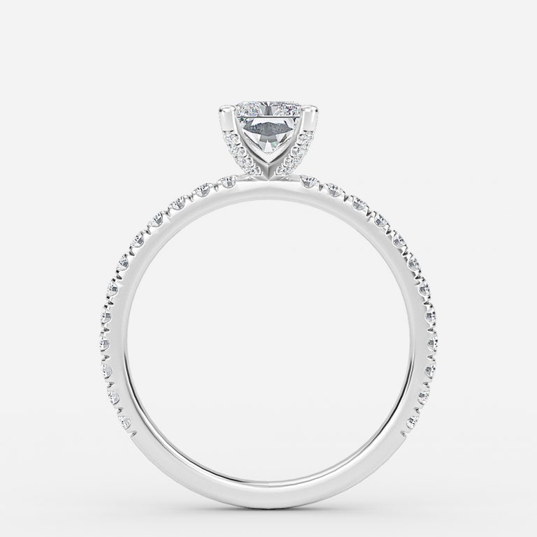 Radiant Diamond Band Engagement Ring
