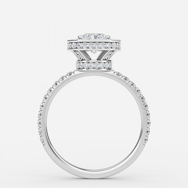 Radiant Halo Engagement Ring
