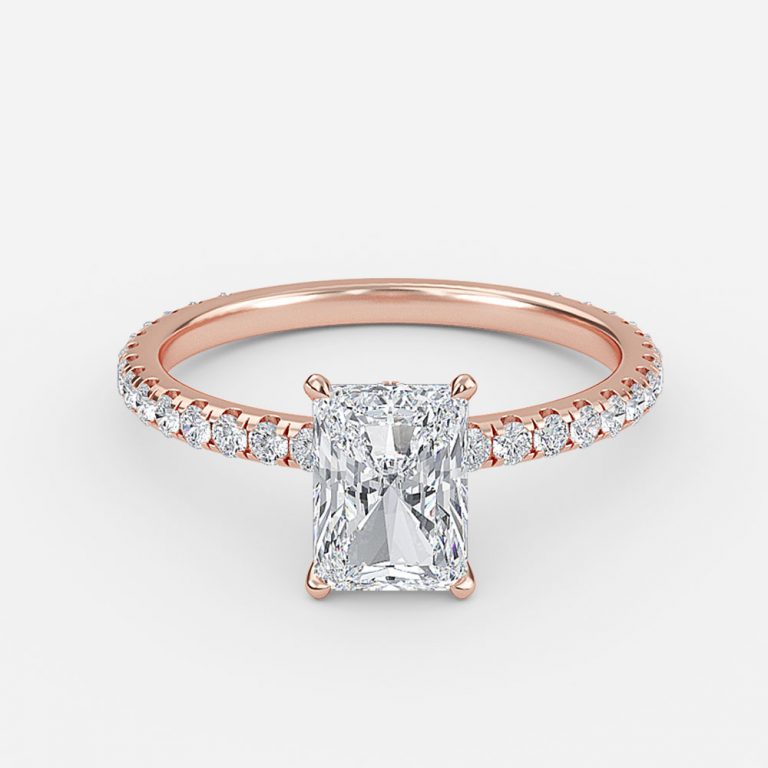 Radiant Hidden Halo Engagement Ring