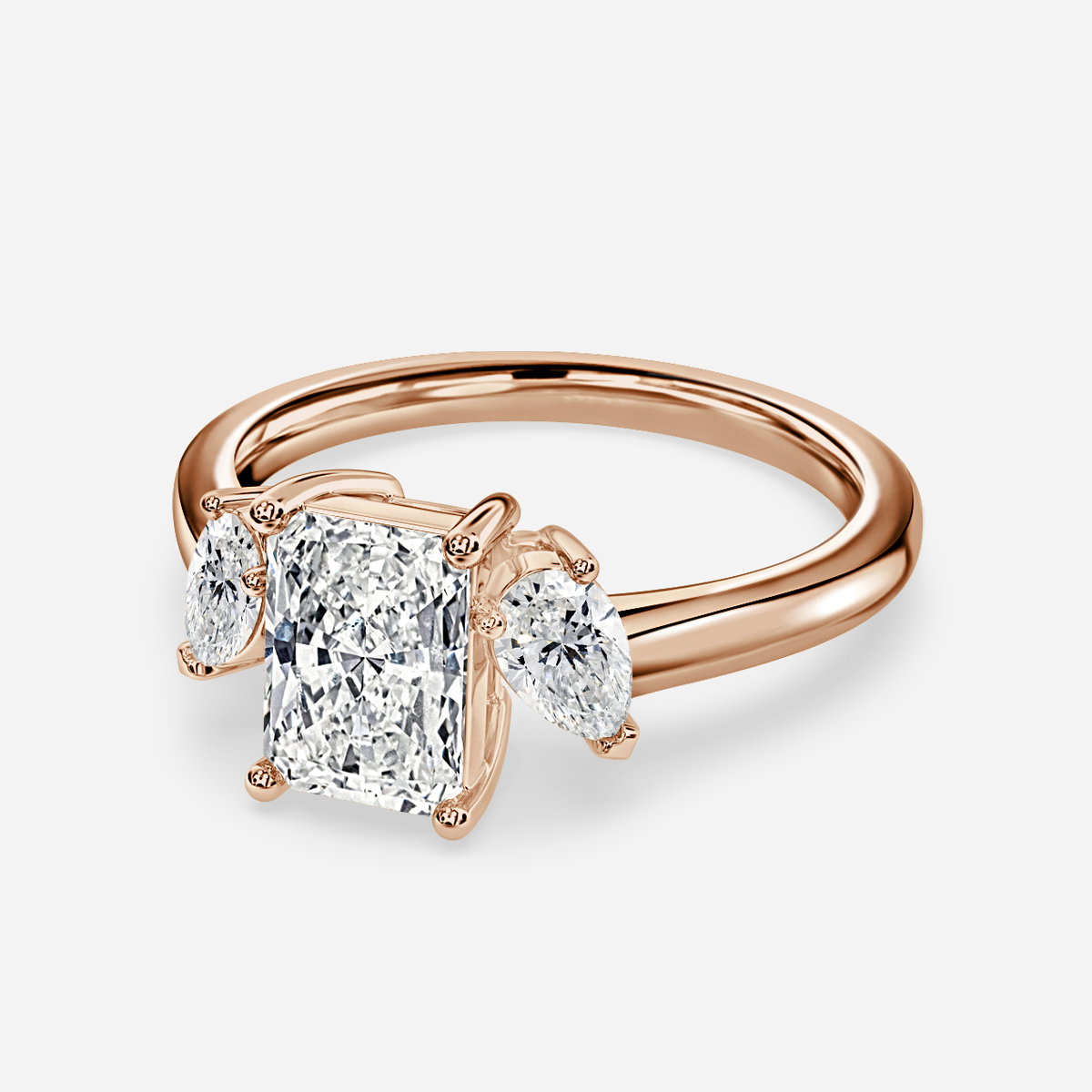 Radiant Three Stone Engagement Ring
