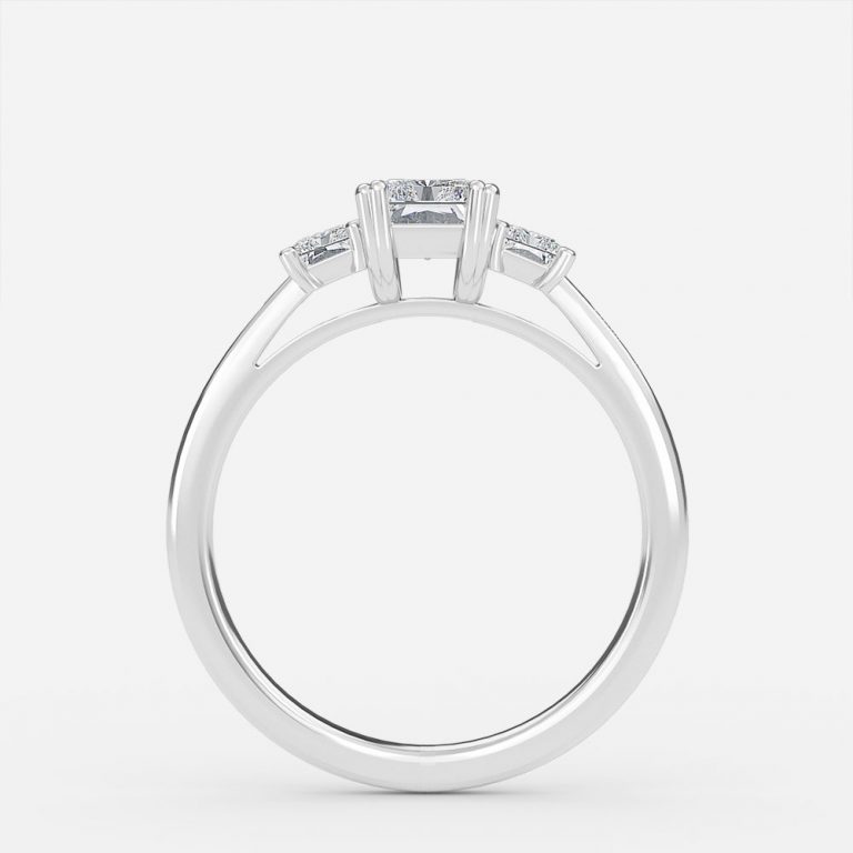 Radiant Three Stone Engagement Ring