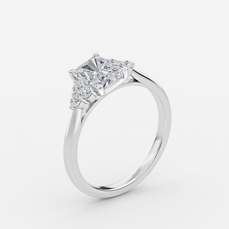 Radiant Cluster Engagement Ring