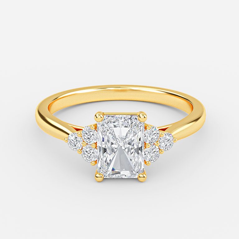 Radiant Cluster Engagement Ring