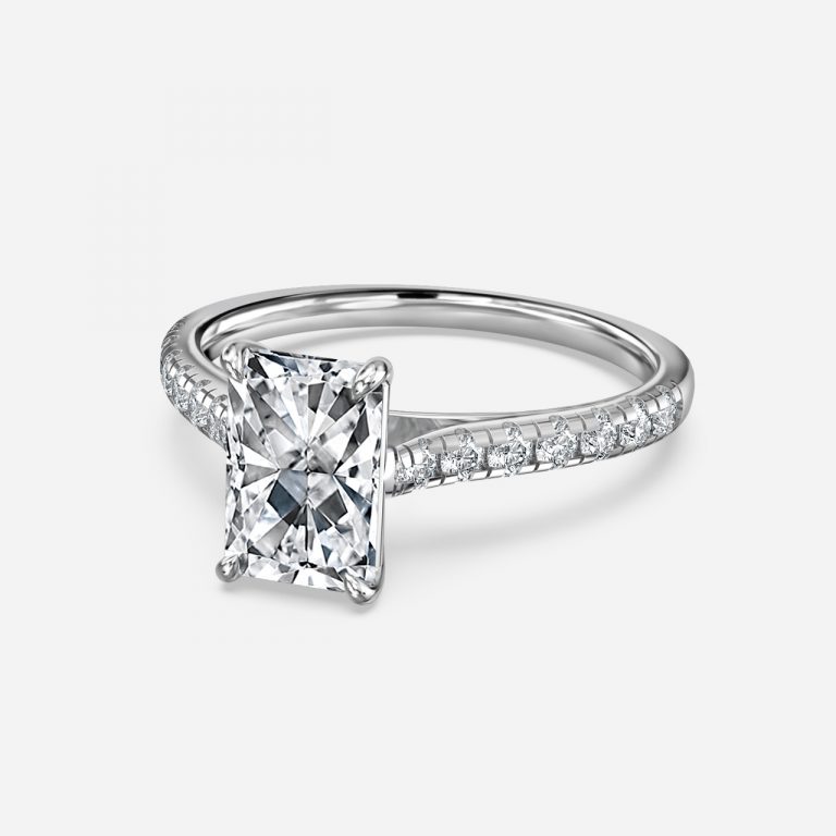 Radiant Diamond Band Engagement Ring