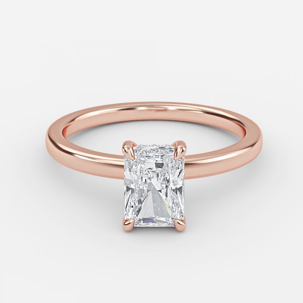 Radiant Hidden Halo Engagement Ring