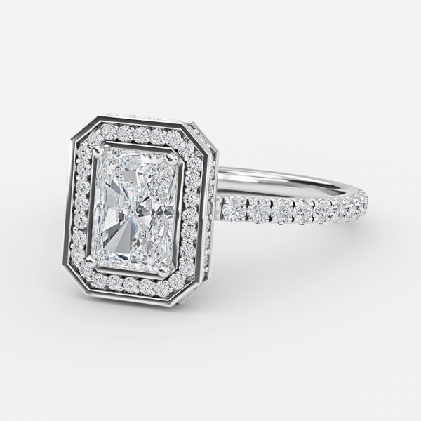 Radiant Halo Engagement Ring